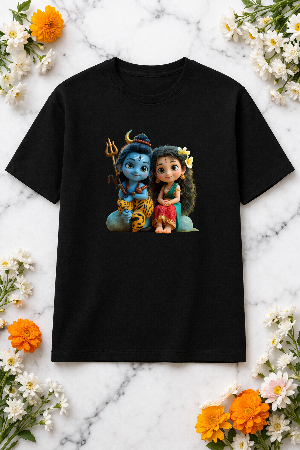 Shiv Parvati Cute Unisex Classic Crew T-Shirt