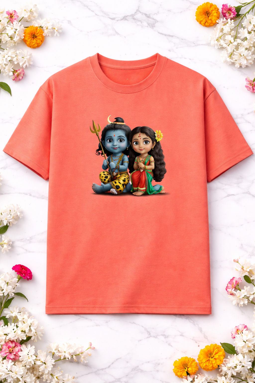 Shiv Parvati Cute Unisex Classic Crew T-Shirt