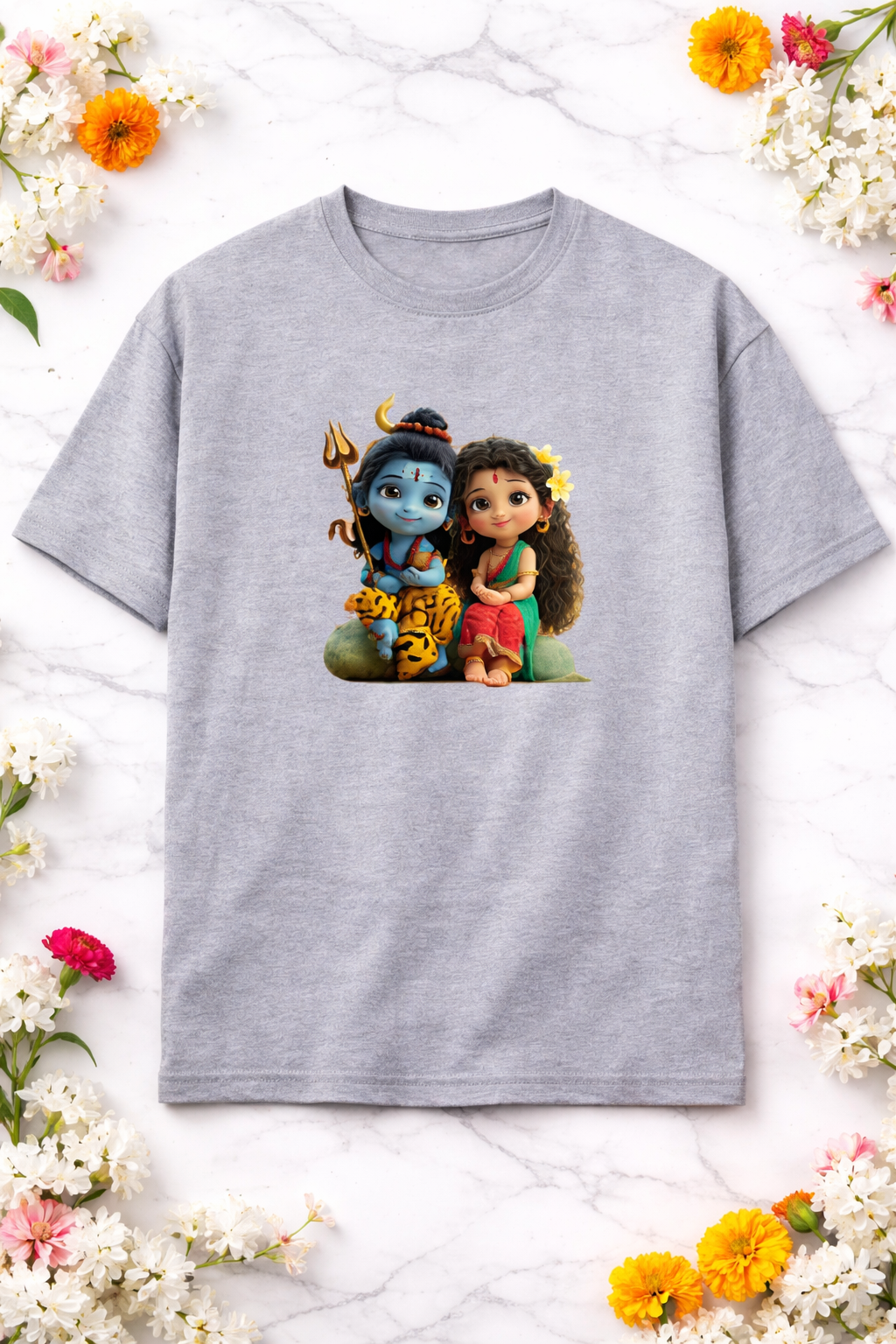 Shiv Parvati Cute Unisex Classic Crew T-Shirt