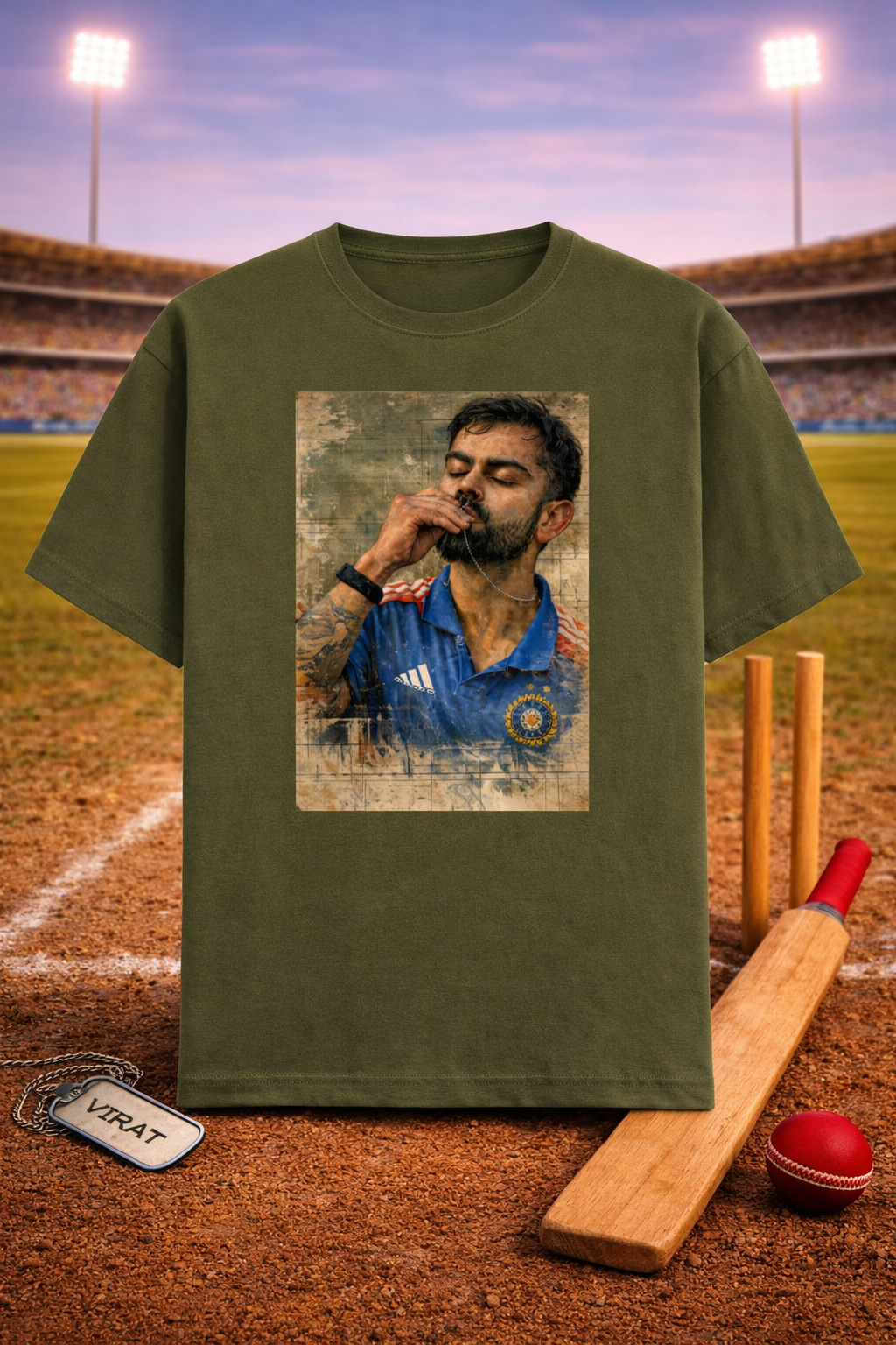 Virat Kohli Breaking Records Unisex Classic Crew T-Shirt