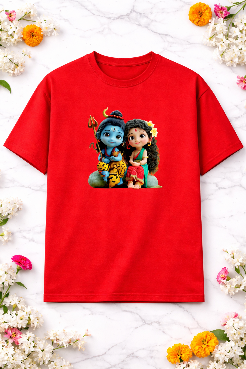 Shiv Parvati Cute Unisex Classic Crew T-Shirt